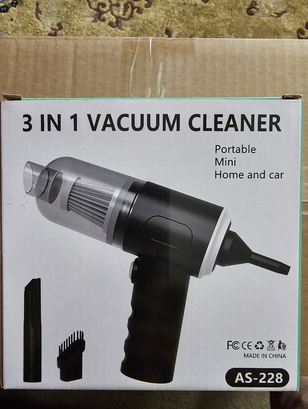 AS-228 3-in-1 Portable Handheld Vacuum Cleaner - Black